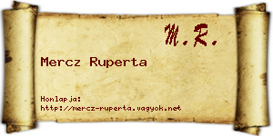 Mercz Ruperta névjegykártya